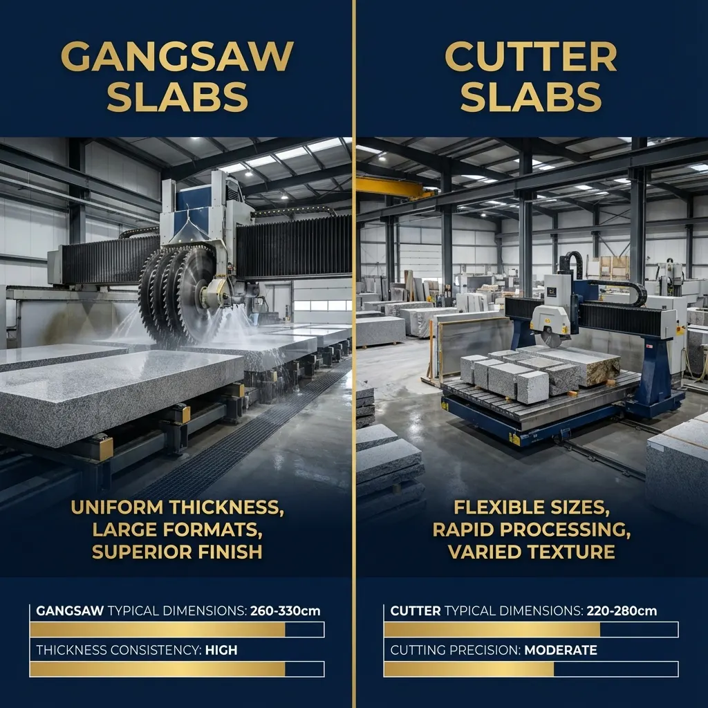 Gangsaw vs Cutter Granite Slabs: Processing Differences for B2B Wholesale Buyers